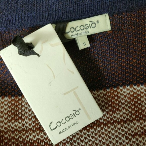 CocoGio Made in Italy Aztec Fringed Wool Blend Cardigan Sweater Small Longline - Picture 7 of 9